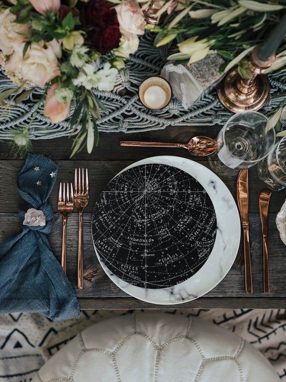 Celestial Menu Template Galaxy Menu Constellation Chart _ Etsy a table setting with a moon theme how to choose a venue with the celebrant angel