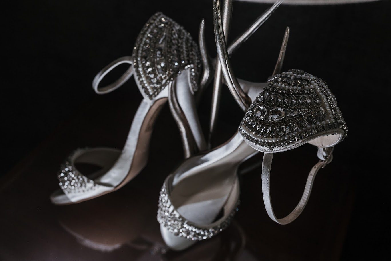 a photo of a brides shoes for her wedding day