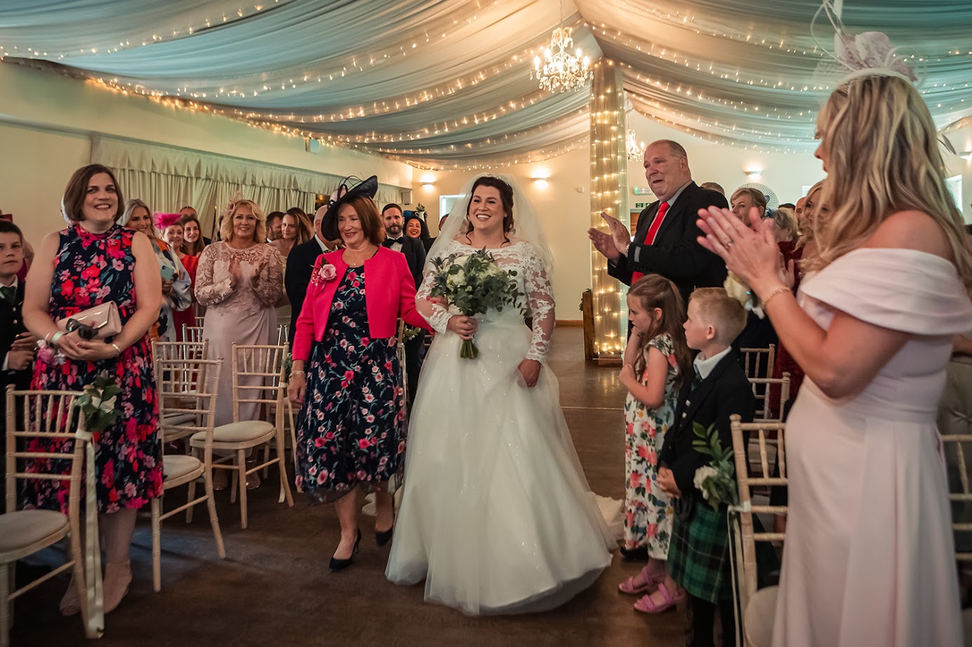 a mum walking her daughter down the aisle with the celebrant angel aberdeen