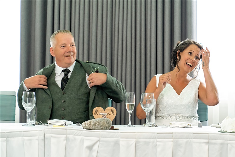 kerry and steve walker wedding day with the celebrant angel aberdeen