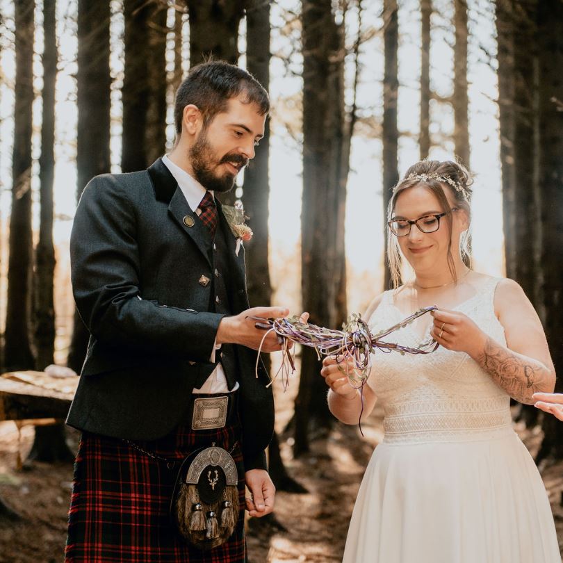 handfasting ceremony with the celebrant angel aberdeen and aberdeenshire humanist weddings aberdeen