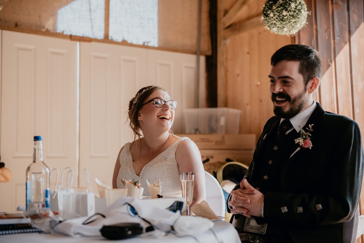 natalie and jamies wedding birkenhill farm with the celebrant angel aberdeen