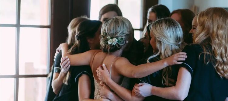 the wedding huddle with mary gibson humanist wedding celebrant aberdeen the celebrant angel aberdeen