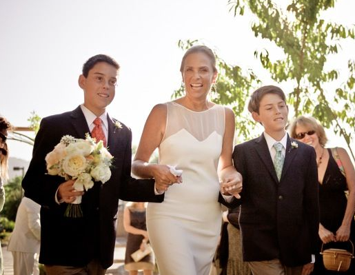 6 alternative ways to walk down the aisle, a mum and 2 kids walking down the aisle with the celebrant angel abereeen