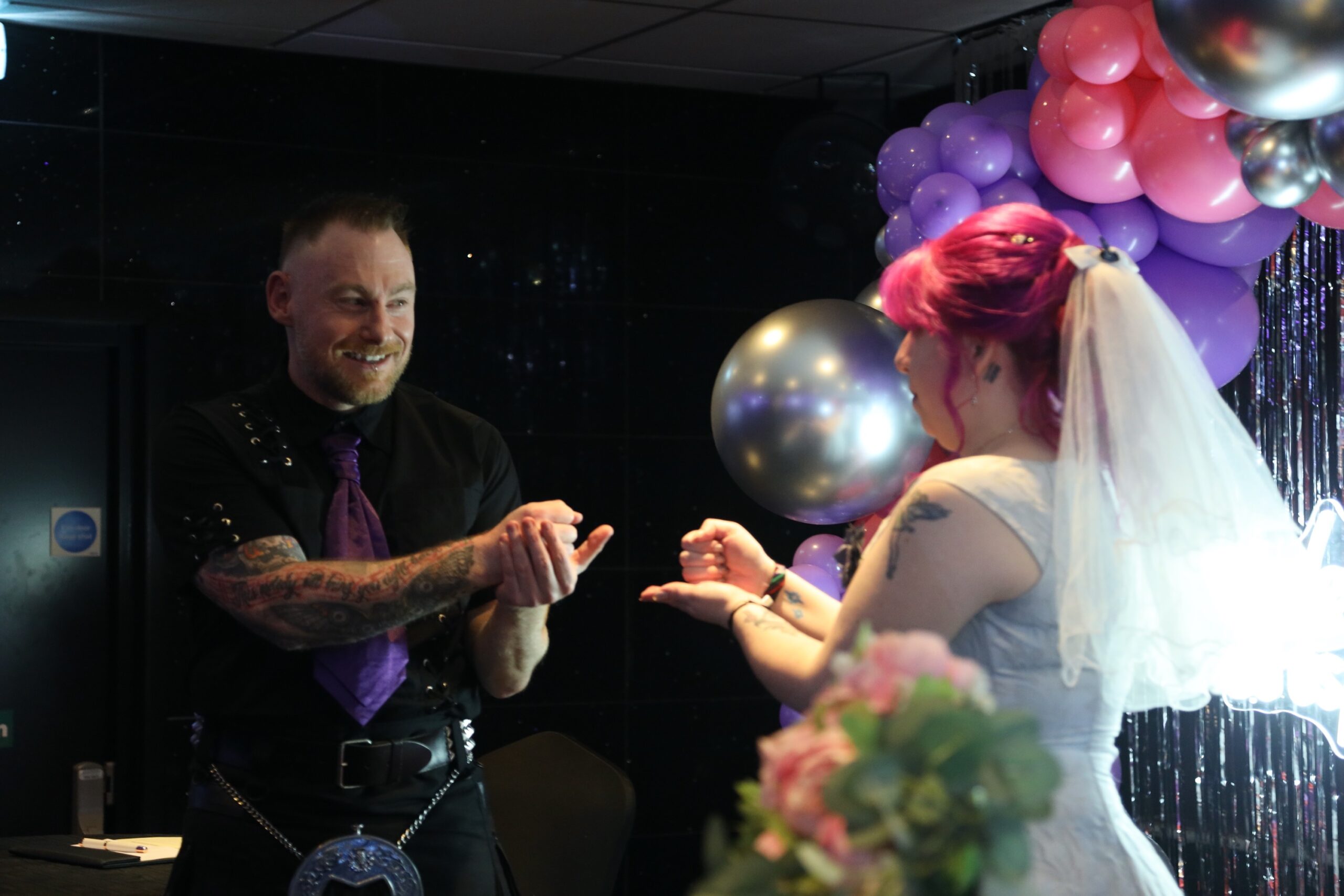 lindsey and cally's wedding with mary gibson the celebrant angel aberdeen