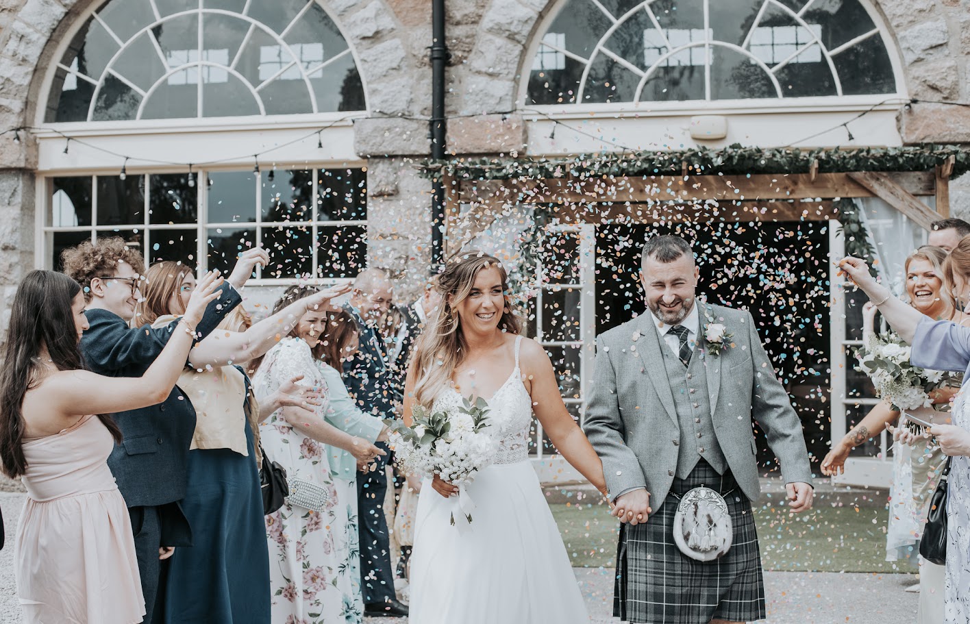 Ali and Scott's wedding coos cathefral aboyne with mary gibson the celebrant angel aberdeen