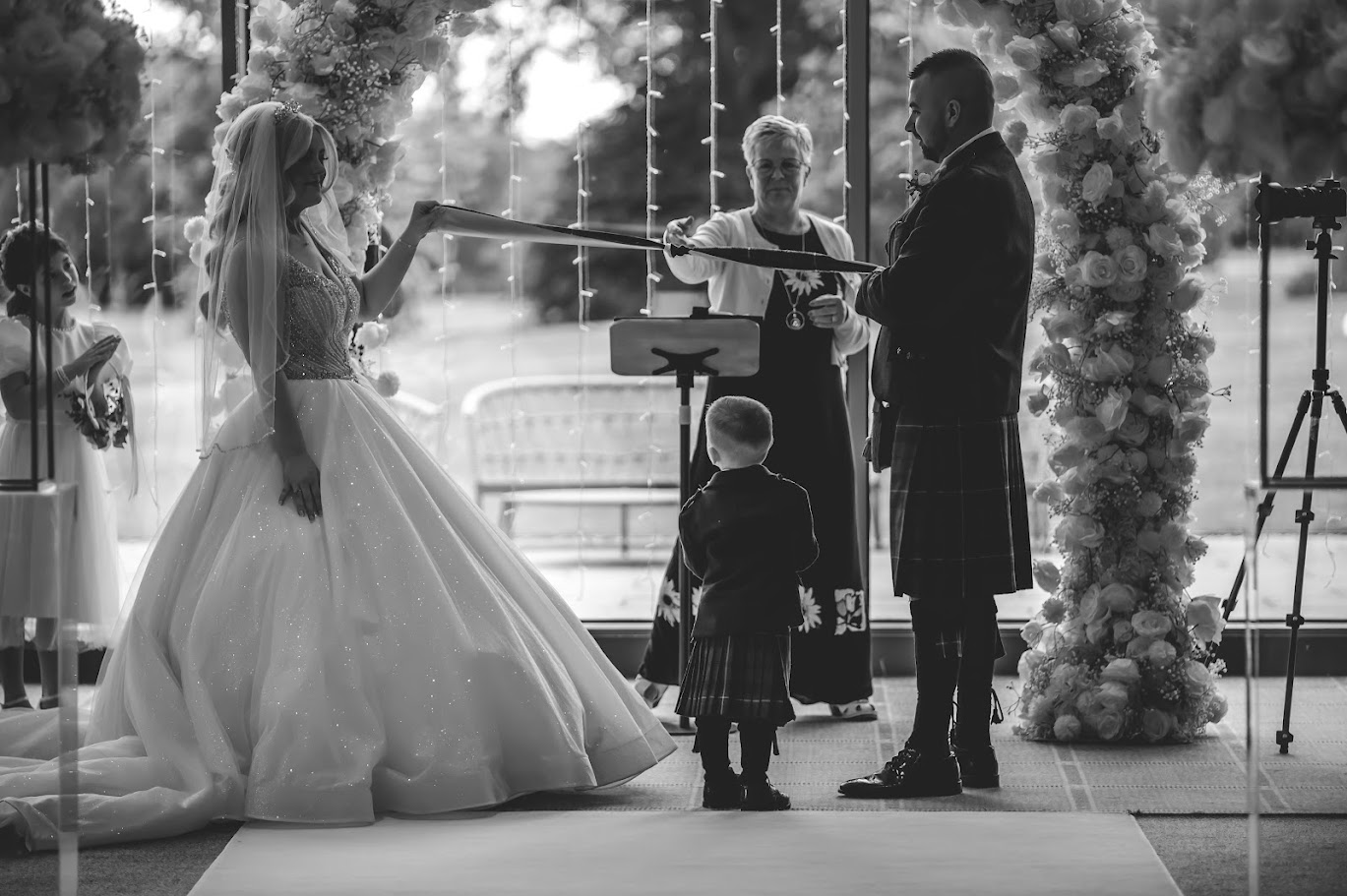nicole and grant's wedding at meldrum house with mary gibson the celebrant angel aberdeen