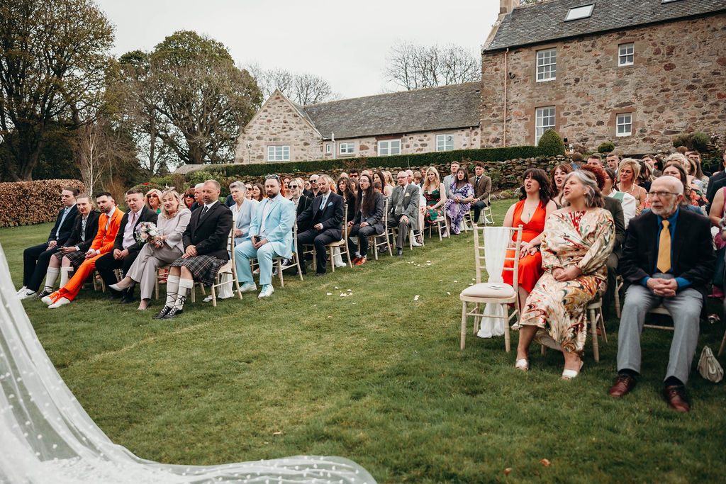 Melissa and Clydes wedding at Balfreish Barn in Nairn with mary gibson the celebrant angel aberdeen