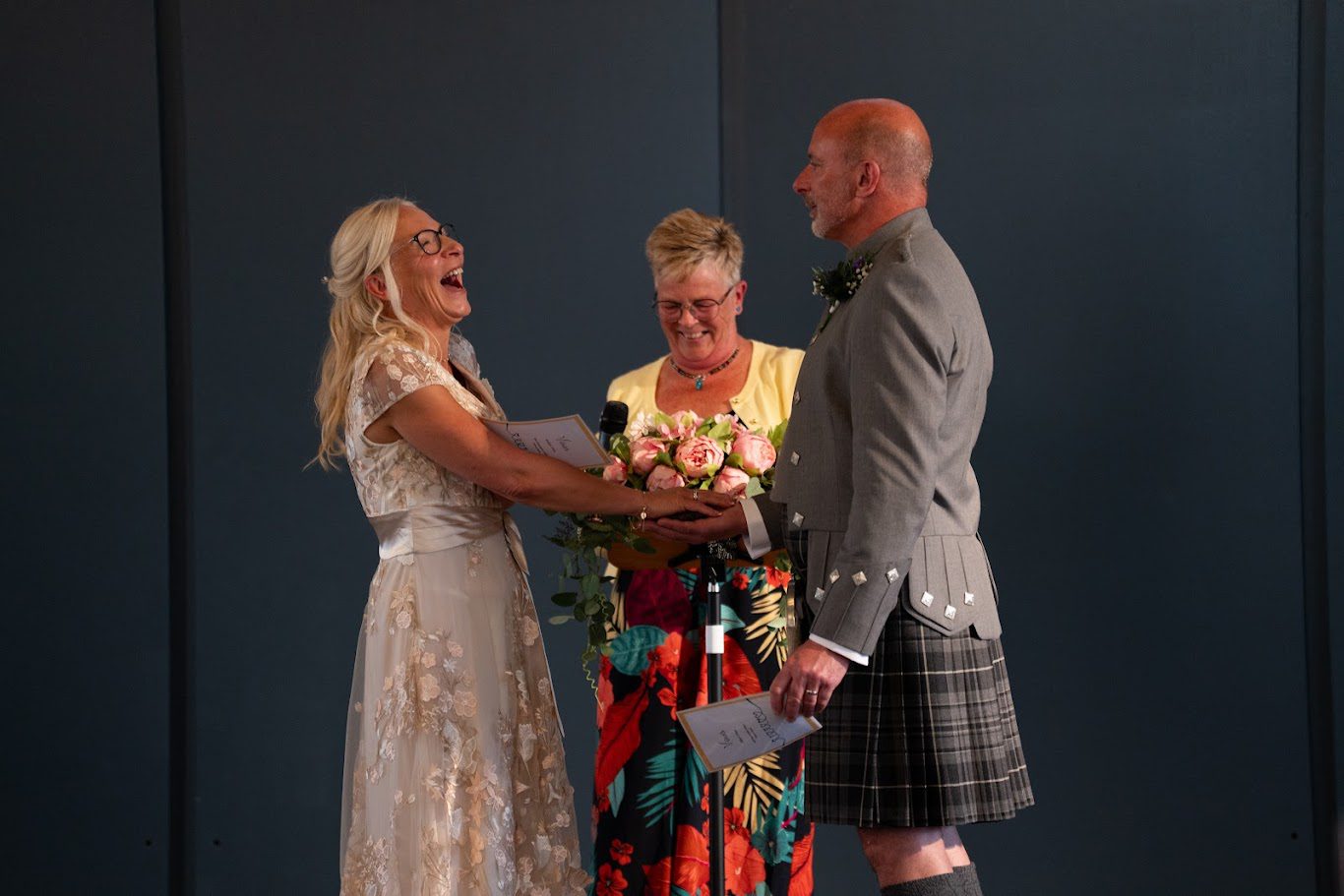 Wedding ceremony for Evelyn and allan at Union Kirk Aberdeen