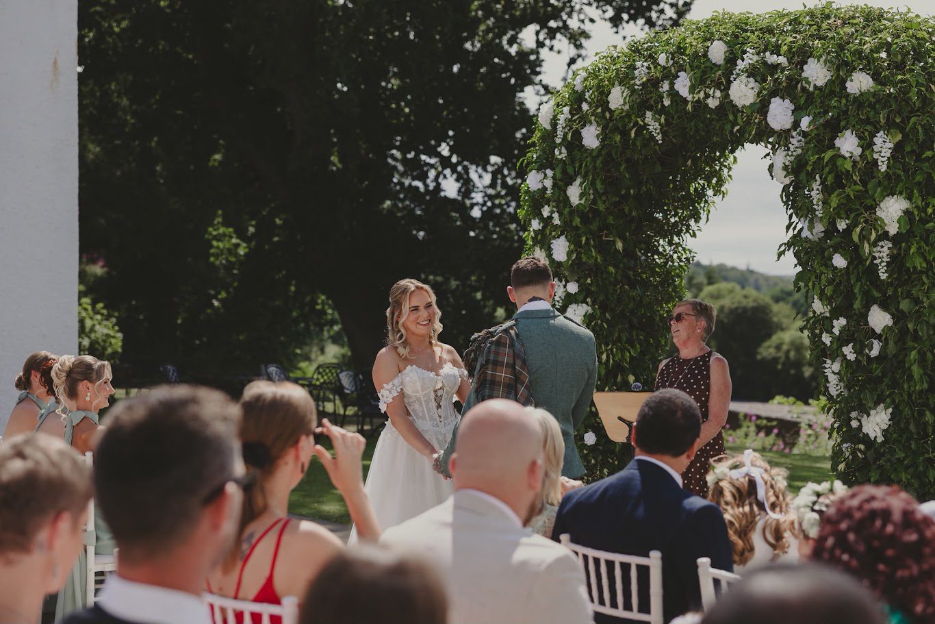 Agne and kelvin's wedding ceremony at Maryculter House an aberdeenshire wedding venue